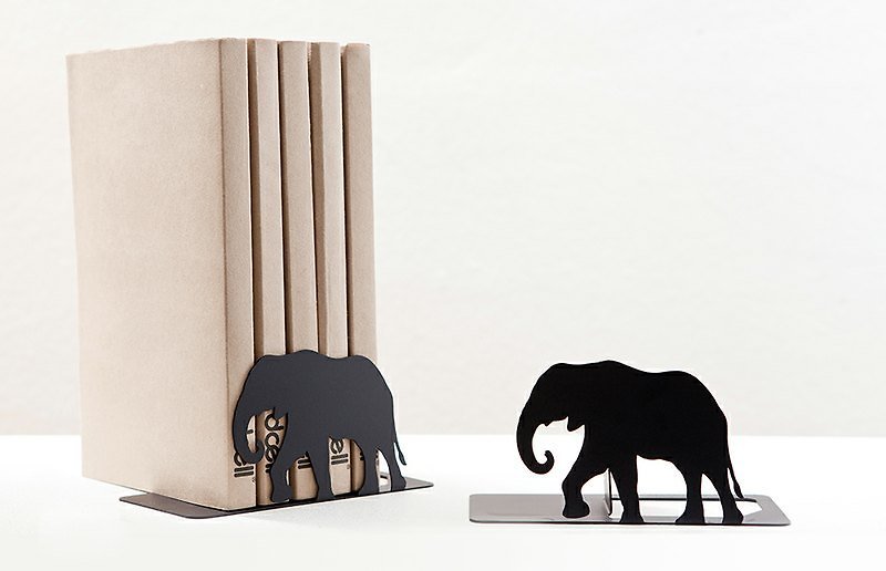 丛林系列书档-大象 - 摆饰 - 其他金属 黑色