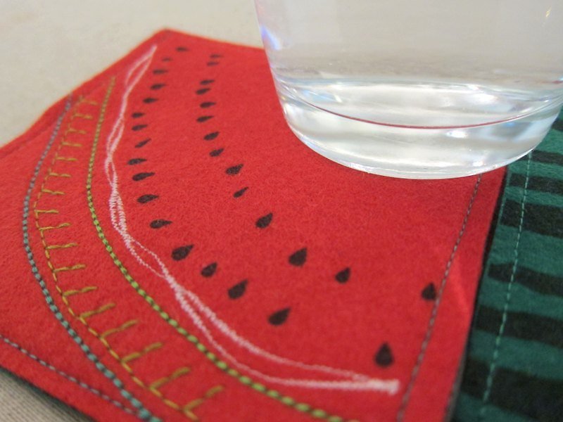 夏日织织品 // 西瓜汁杯垫  （2入） - 杯垫 - 其他材质 红色