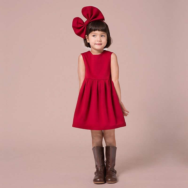 Ángeles-安荷设计师童装圣诞红/宝石蓝郁金香花苞造型洋装（3岁至7岁） - 其他 - 棉．麻 红色