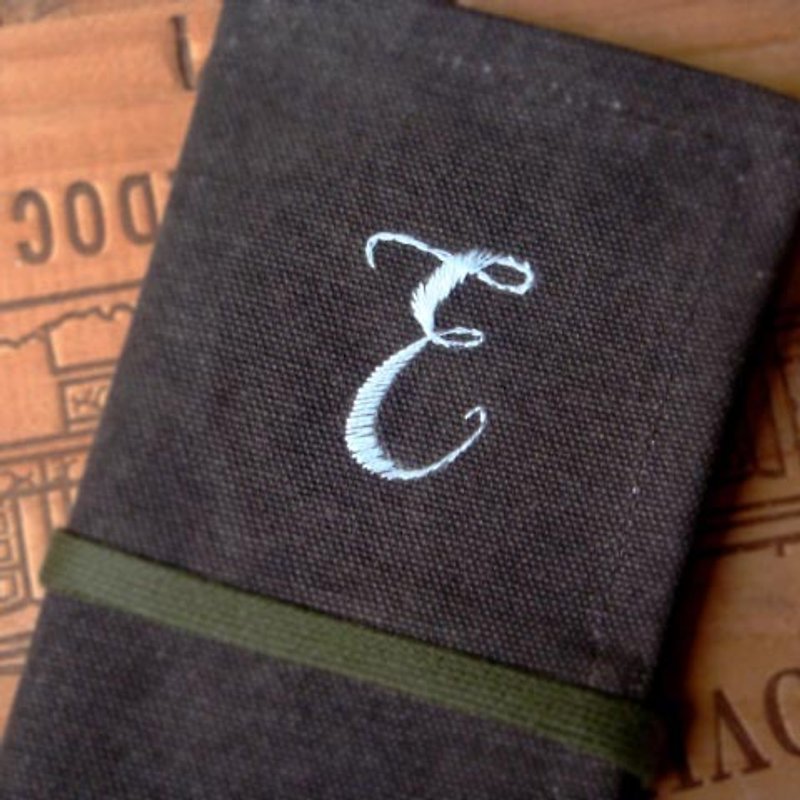 定制手工刺绣字母(英文名字)笔袋工具袋 - 铅笔盒/笔袋 - 棉．麻 咖啡色