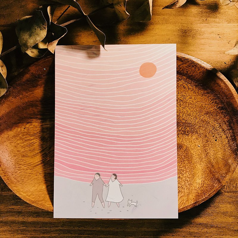 明信片-简单,就是幸福 - 卡片/明信片 - 纸 粉红色