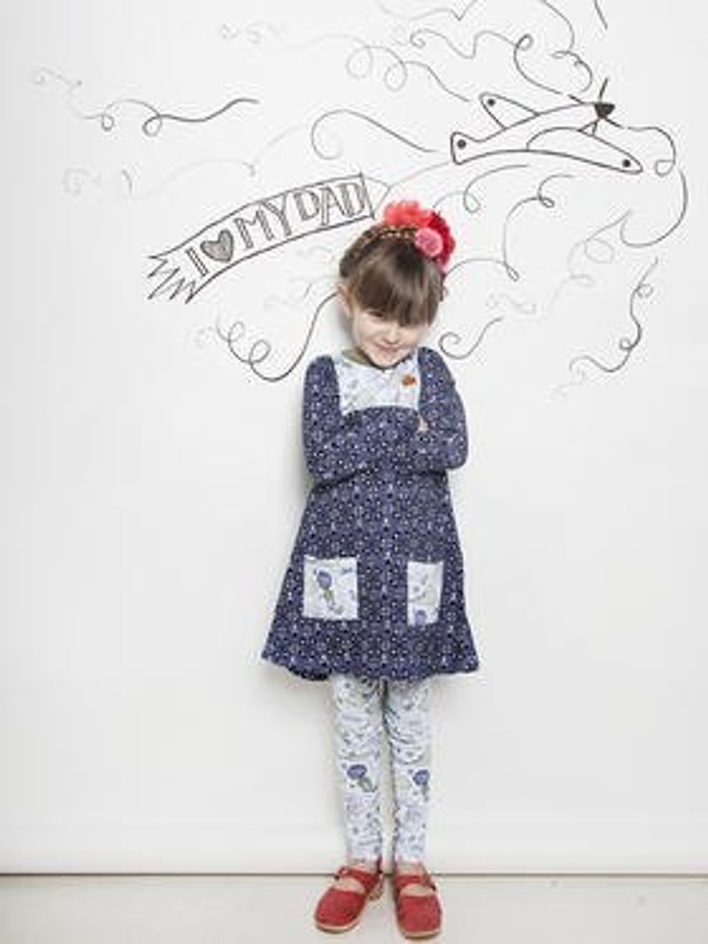 瑞典 Pica Pica 满版童趣洋装 - 其他 - 棉．麻 蓝色
