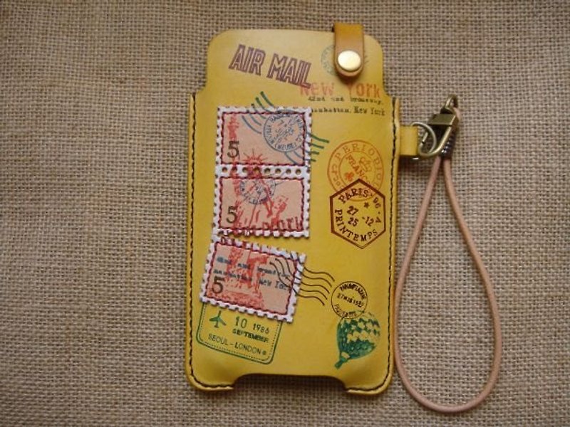 ISSIS - 一起去旅行 - 全手工制手机皮套 - 手机壳/手机套 - 真皮 黄色