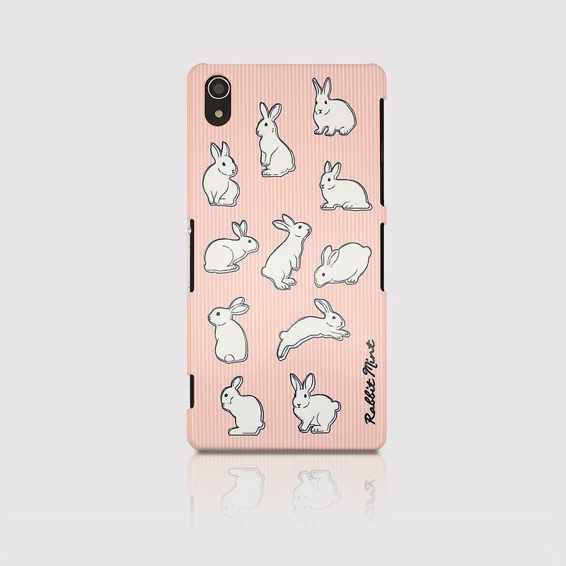 (Rabbit Mint) 薄荷兔手机壳 - 粉红直条系列 - Sony Z2 (P00050) - 手机壳/手机套 - 塑料 粉红色