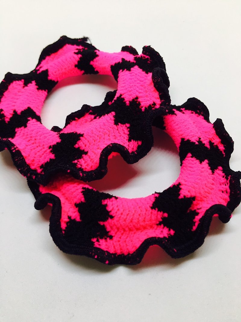 甜甜圈 发圈 粉红庞克系列  2个一组 - 发饰 - 其他材质 黑色