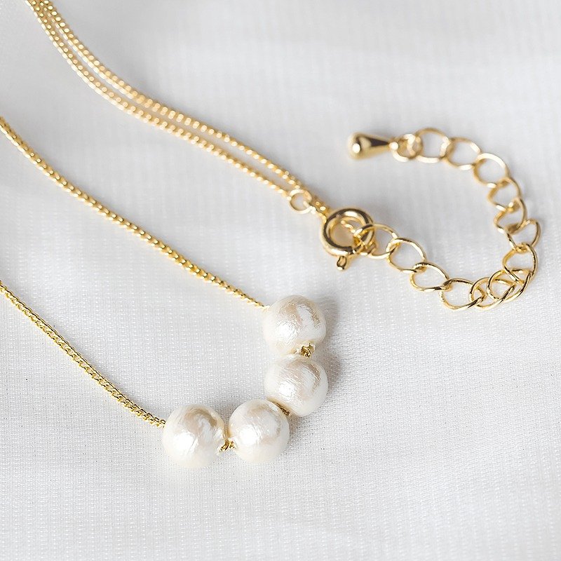 棉珍珠项链【Adore棉珍珠设计款项链】 - 项链 - 其他金属 白色