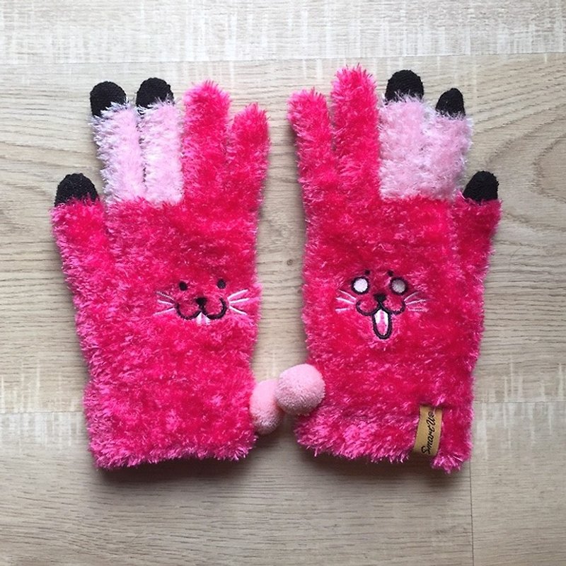啾咪兔触控手套 - 手套 - 其他材质 粉红色
