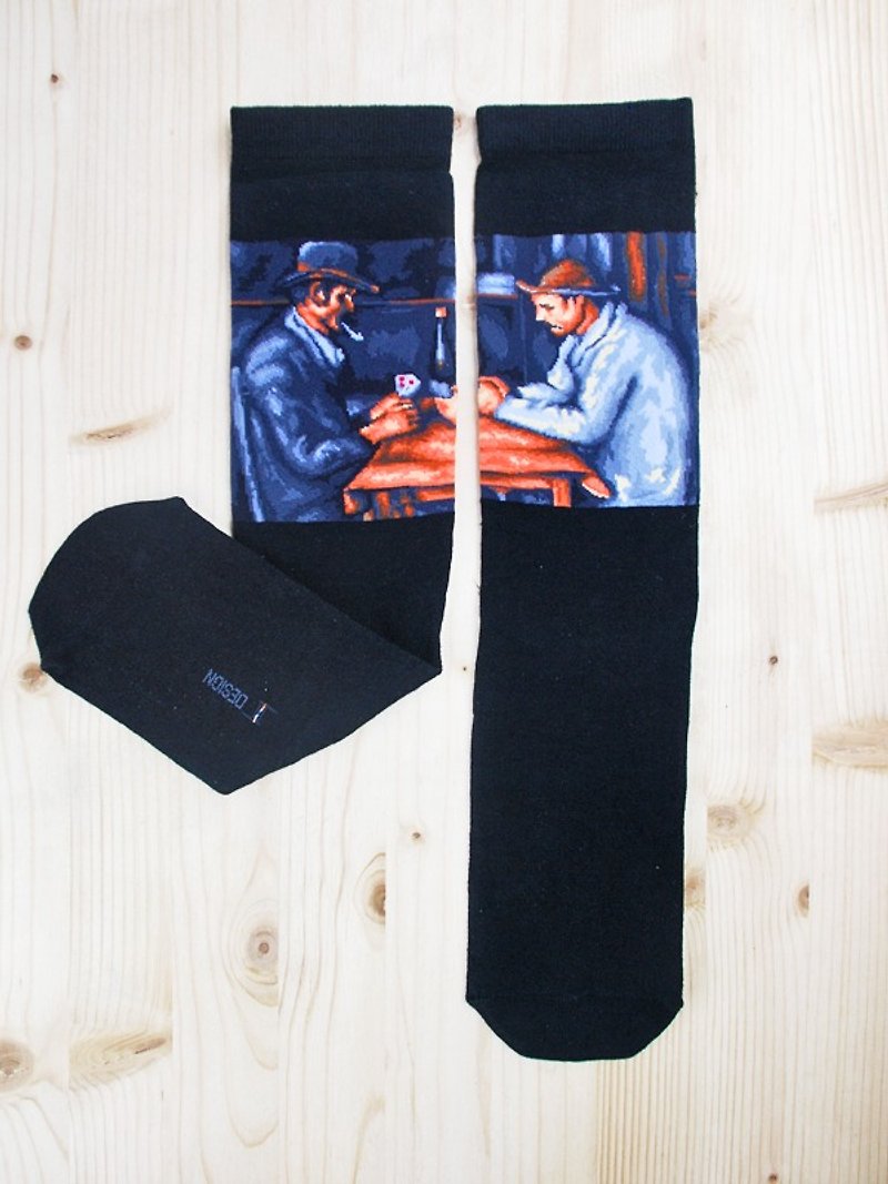 JHJ Design 加拿大品牌 高彩度针织棉袜 名画系列 - 玩牌人袜子(针织棉袜) - 袜子 - 其他材质 