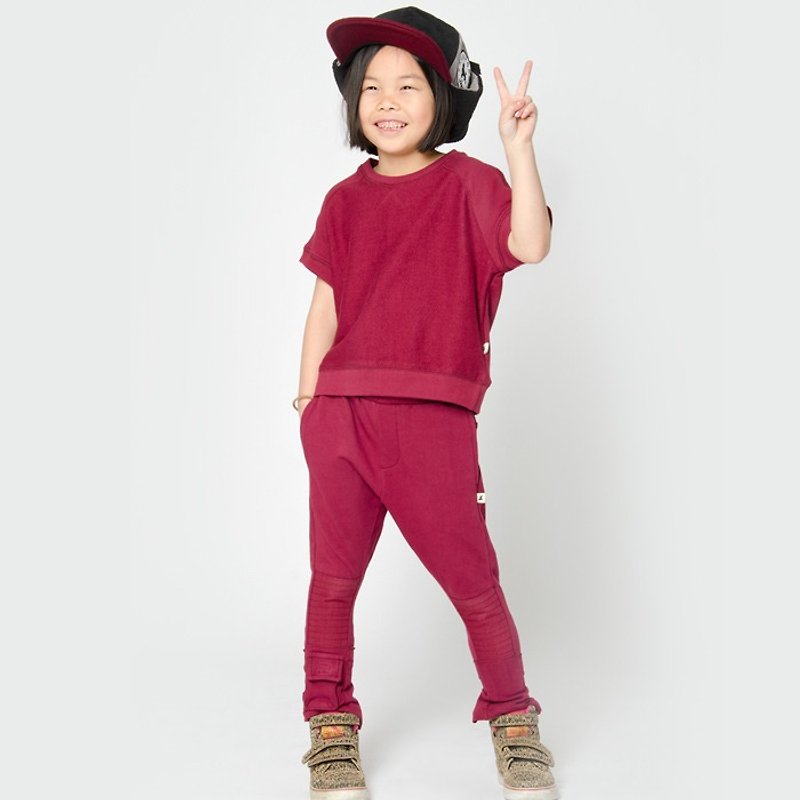 【瑞典童装】高磅数有机棉哈伦裤1岁至10岁 暗红色 - 童装裤 - 棉．麻 红色