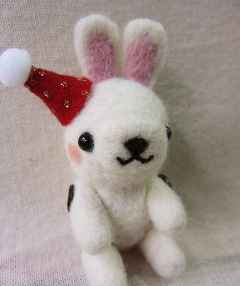 圣诞节新品 HI兔过圣诞节 关节可活动版 项链/吊饰  可以订做 - 吊饰 - 羊毛 白色