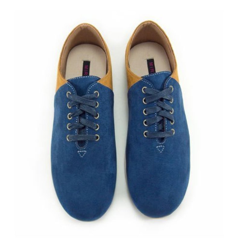 Two Tone Lace-up Shoes M1105A BlueLand - 女款休闲鞋 - 棉．麻 蓝色