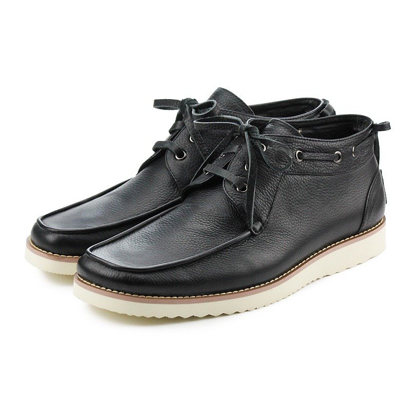 Classic Platform Wallabee 98226 Black - 男款靴子 - 真皮 黑色