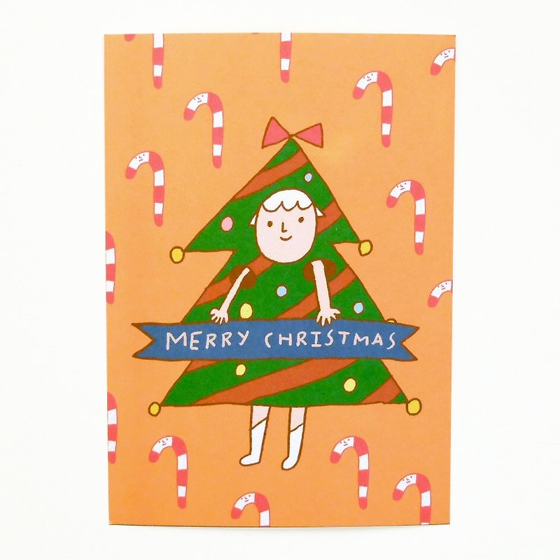 圣诞树明信片 - 卡片/明信片 - 纸 橘色