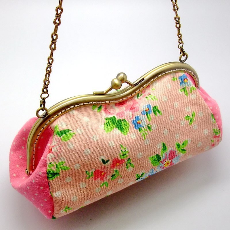 M形口金包 单肩包 口金手袋 - 粉红玫瑰 - 手提包/手提袋 - 其他材质 粉红色