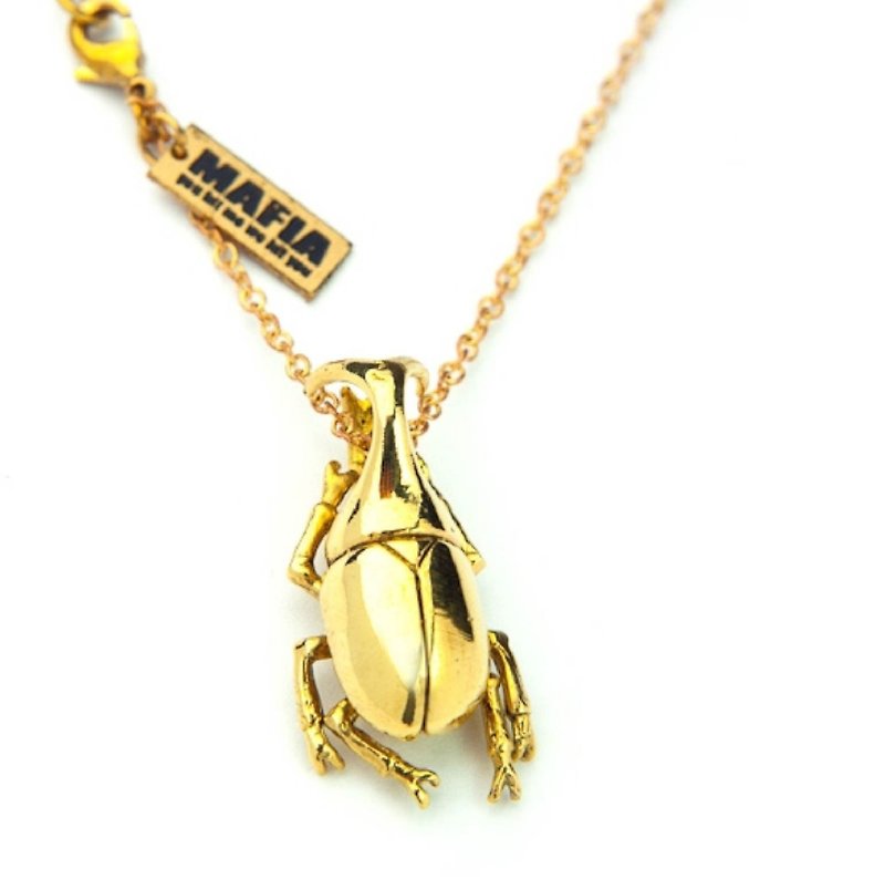 Rhino beetle pendant in Brass - 项链 - 其他金属 