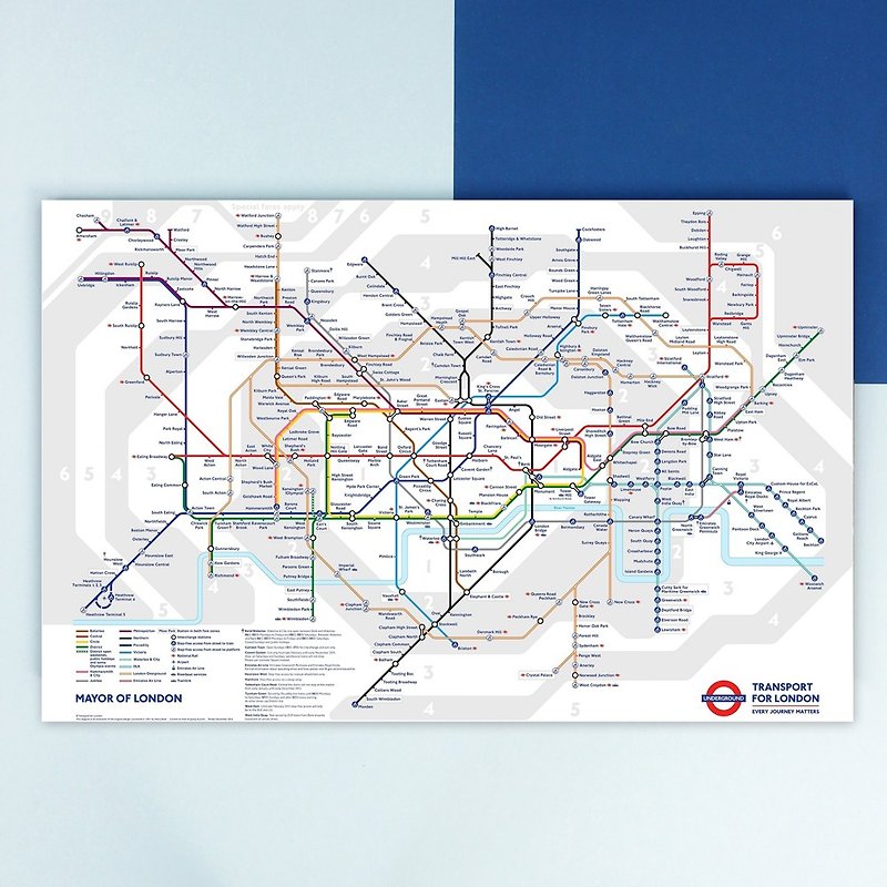 iINDOORS 伦敦地铁图无框画 40x60cm 室内设计 布置 创意 挂画 - 海报/装饰画/版画 - 木头 多色