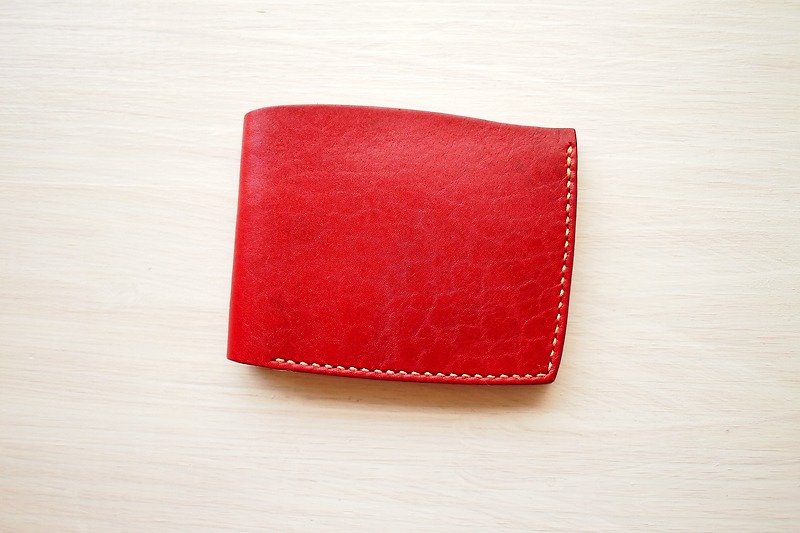 手工皮夹 洋红色A款 - 皮夹/钱包 - 真皮 红色