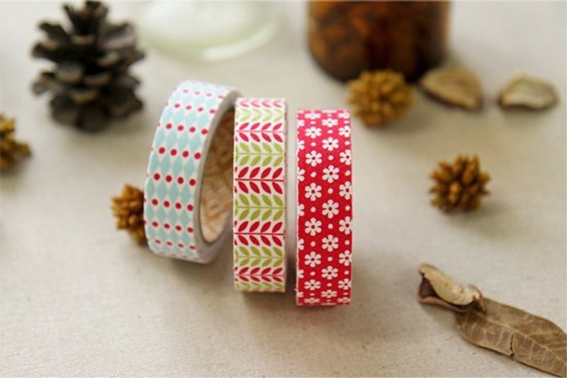 Dailylike-圣诞交换礼-fabric tape 北欧风布胶带(三入) 27-daily Xmas,E2D54036 - 纸胶带 - 其他材质 红色