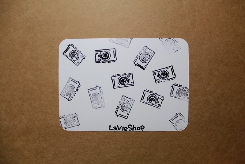 【LaVieShop＊手作杂货】相机跳跳舞 GF1 微单眼相机 EVIL．手工刻印明信片/卡片．高质感防水相纸 - 卡片/明信片 - 纸 白色