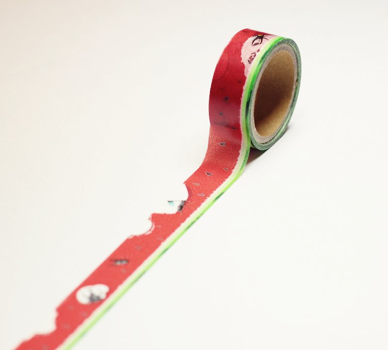 西瓜斗阵呷 纸胶带 甲虫豪好吃探险 (日本制) - 纸胶带 - 纸 红色