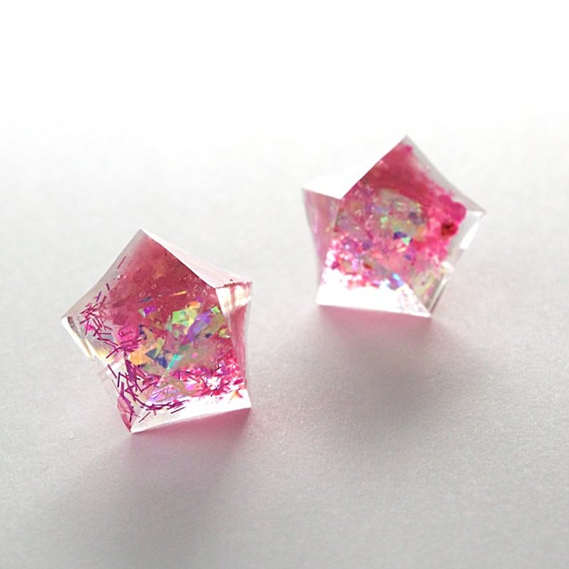 ペンタゴンピアス(寿甘) - 耳环/耳夹 - 其他材质 粉红色