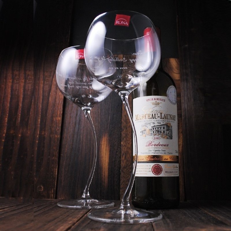 (一对价)520cc【RONA水晶对杯】Cassiopeia系列 红酒杯 无铅水晶玻璃雕刻 酒杯刻字 送礼 - 其他 - 玻璃 