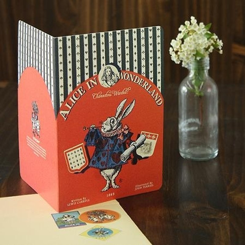 7321 Design-爱丽丝VG复古童话万用卡-红心兔,7321-08186 - 卡片/明信片 - 纸 多色