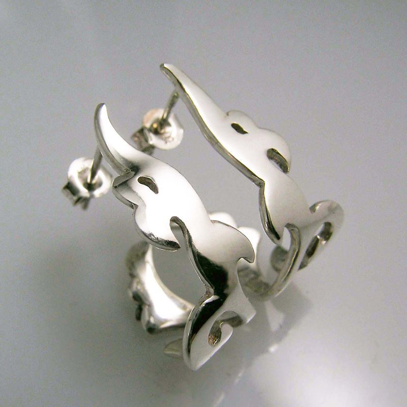 FUHSIYATUO 芙西雅朵 凤凰纯银耳环 - 耳环/耳夹 - 其他金属 白色
