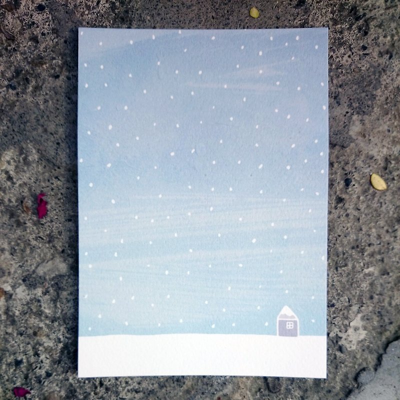 明信片-那一场,冬日里的雪 - 卡片/明信片 - 纸 蓝色