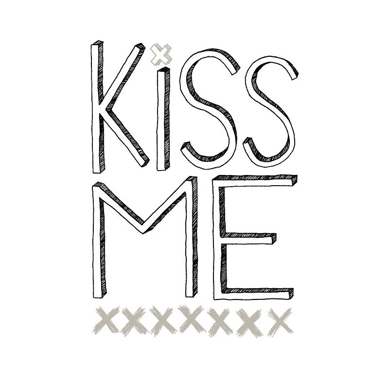 | KiSS ME (or my ass ) | - 女装 T 恤 - 棉．麻 白色