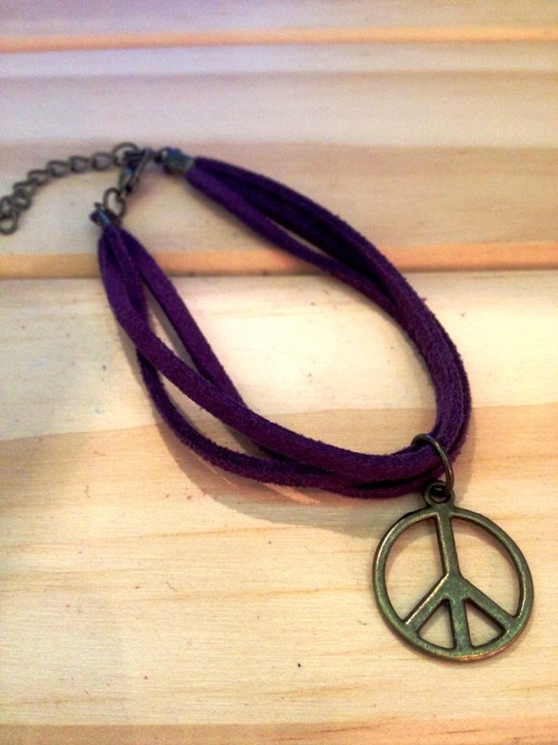 紫。和平。麂皮绳手链 - 手链/手环 - 其他材质 
