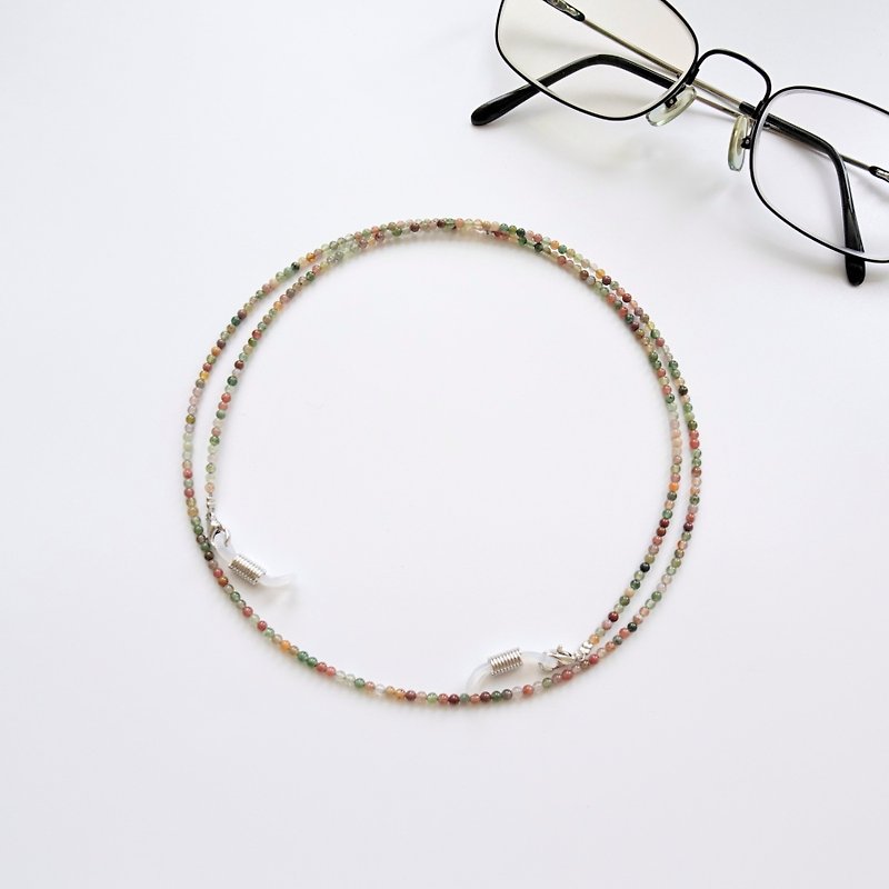 印度玛瑙小圆珠眼镜链 - 给妈妈的母亲节礼物 - 项链 - 半宝石 多色