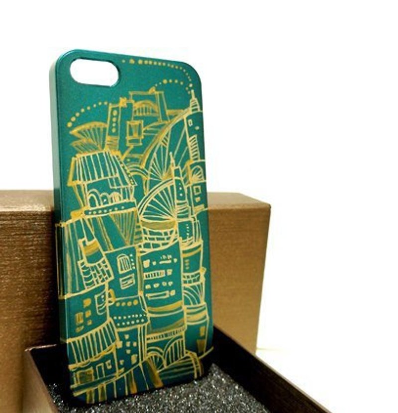 【金色九份】Apple iPhone 5 手绘保护壳 - 手机壳/手机套 - 塑料 绿色