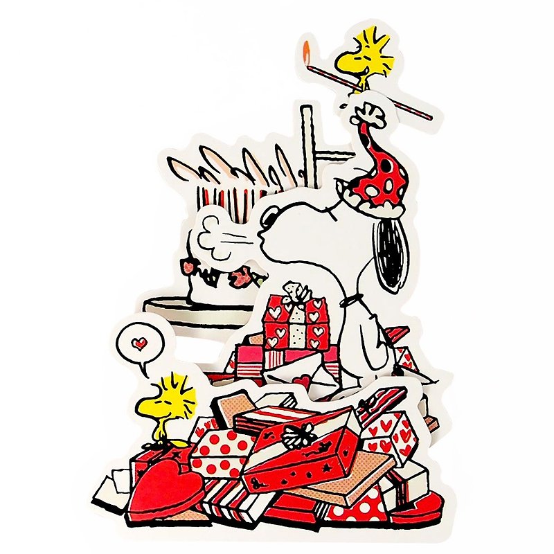 Snoopy 我在吹蜡烛【Hallmark 立体卡片生日祝福】 - 卡片/明信片 - 纸 红色