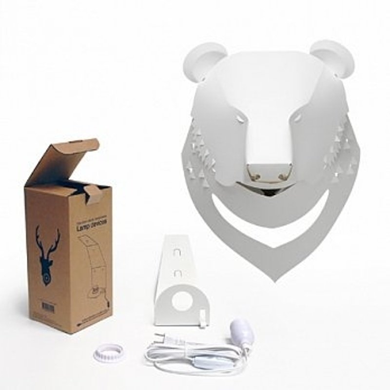 台湾黑熊壁灯 (灯罩+灯座电线组) Formosan Black Bear Lampshade - 灯具/灯饰 - 塑料 白色