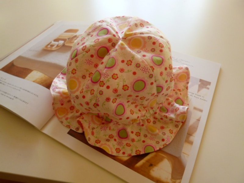 圈圈花 花型婴儿帽 婴儿帽 - 满月礼盒 - 棉．麻 粉红色