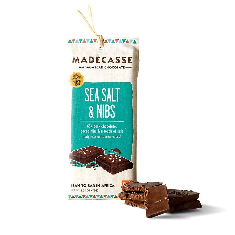 马达加斯加巧克力＿海盐和可可碎豆＿公平贸易 - 巧克力 - 新鲜食材 咖啡色