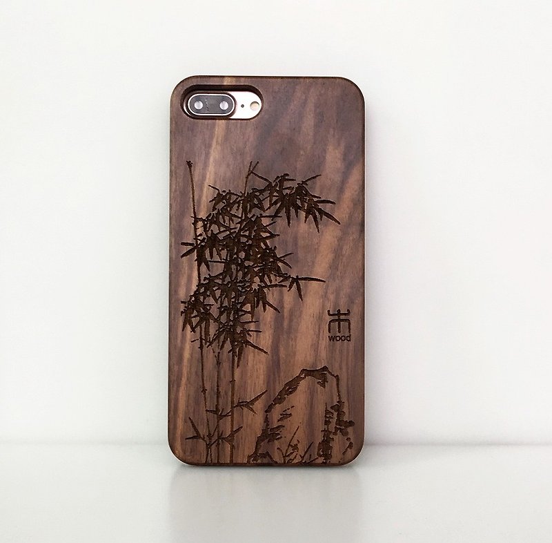【客製】iPhone系列木質手機殼 Samsung木手機殼 免費客制 竹石 - 手机壳/手机套 - 木头 