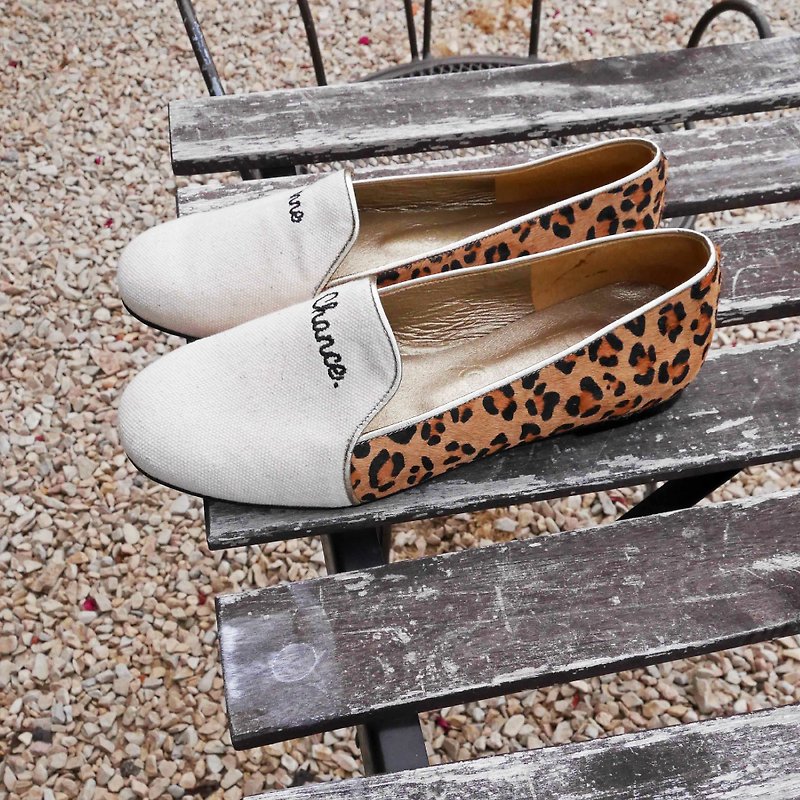【米Shoes。再跨一步。】法式时尚拼接乐福鞋-豹纹马毛(22.5) - 女款牛津鞋/乐福鞋 - 真皮 