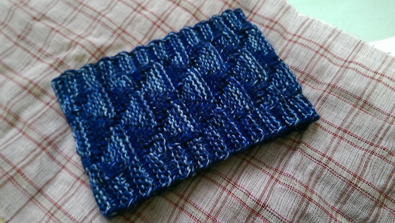 Lan 手作针织发带 三角织法(花纱 海水蓝) - 发带/发箍 - 其他材质 蓝色