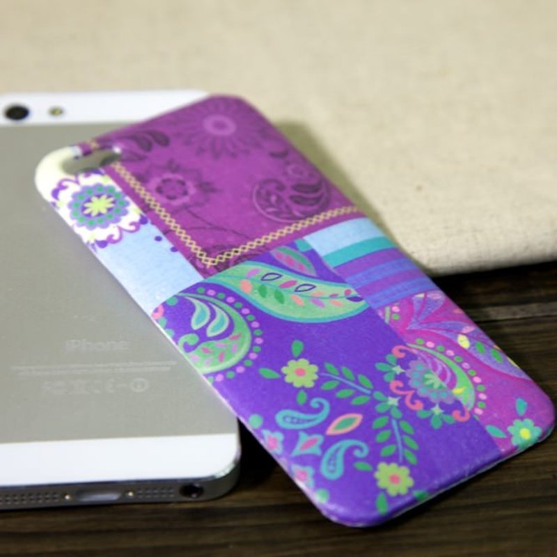iPhone 5 背包外壳：紫花风 - 手机壳/手机套 - 防水材质 紫色