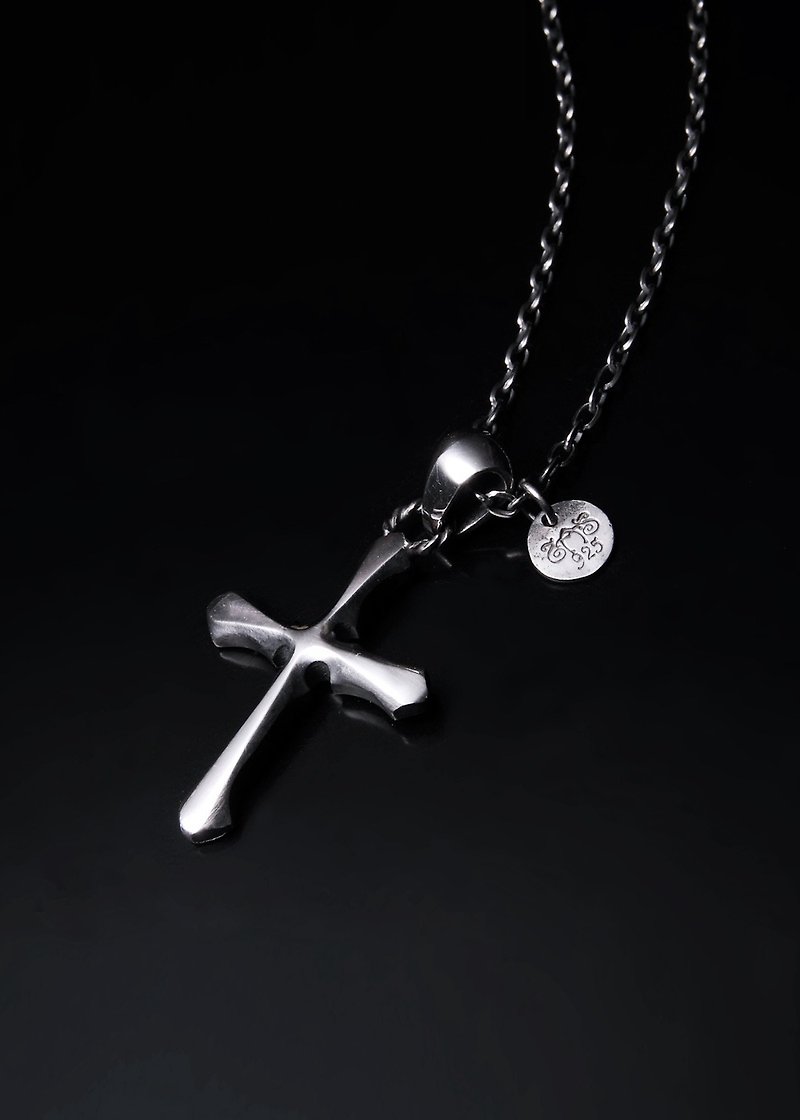 cross pendant | 十字架双面项链坠 - 项链 - 纯银 银色