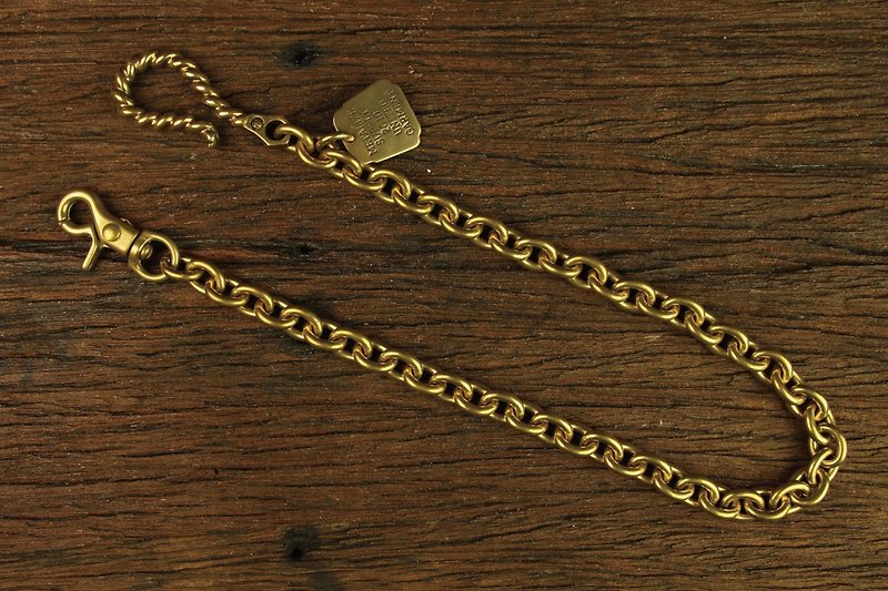【METALIZE】麻花大勾黄铜吊饰腰链 - 钥匙链/钥匙包 - 其他金属 