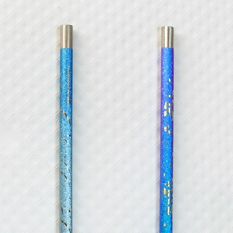 【日本制 Horie 】钛爱地球-纯钛ECO环保吸管2入-贵气紫+深海蓝 - 环保吸管 - 其他金属 多色
