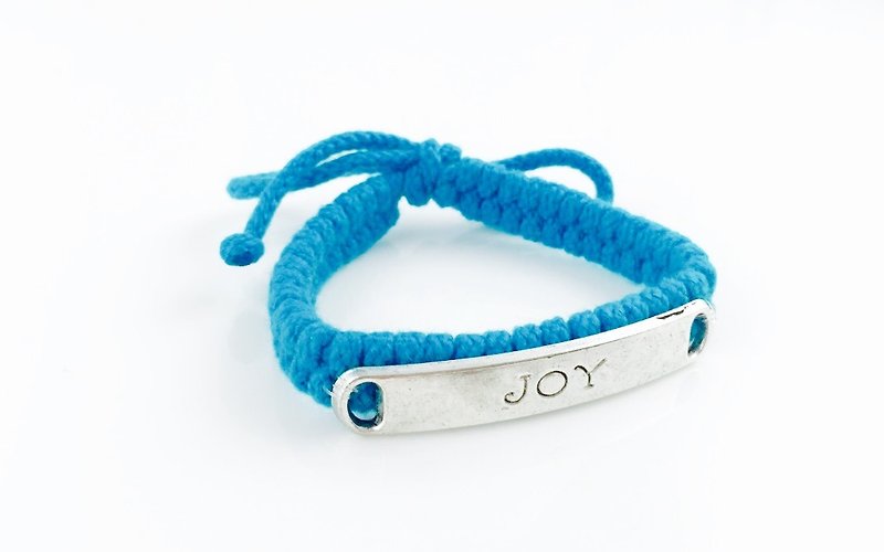 “蓝色编绳 x JOY银牌” - 手链/手环 - 棉．麻 蓝色