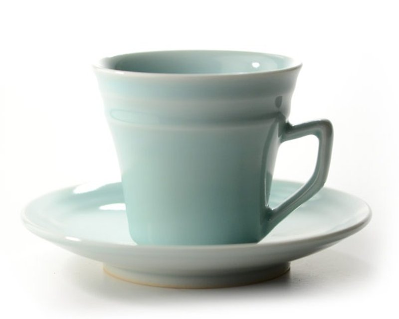 暮暮 青白磁杯&盘 (宽) - 咖啡杯/马克杯 - 瓷 绿色