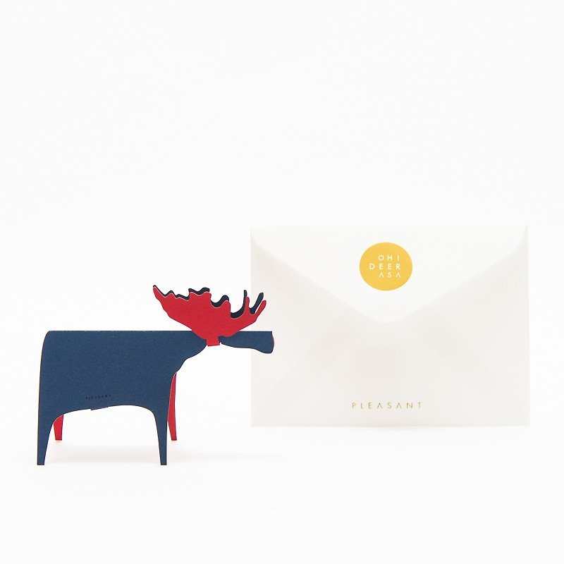 PLEASANT 纸快鹿礼卡 Deer Card Paper (蓝红) - 立体小鹿摆饰 - 摆饰 - 纸 蓝色