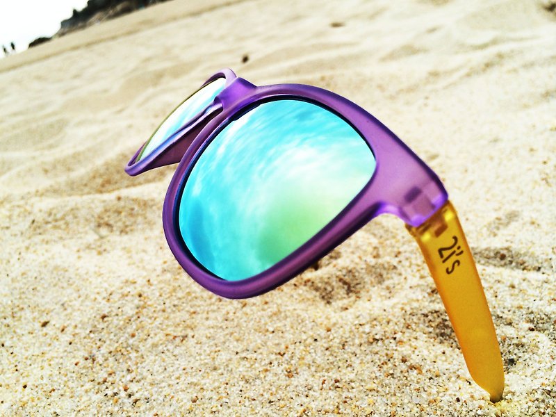 太阳眼镜│紫色 黄色雾面框│金绿色镜片│墨镜│2is Lewis - 墨镜 - 塑料 紫色