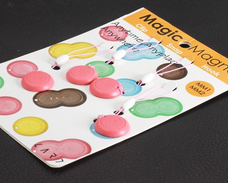 【MOGICS】 强力磁扣 2 组入(草莓粉) - 其他 - 纸 粉红色
