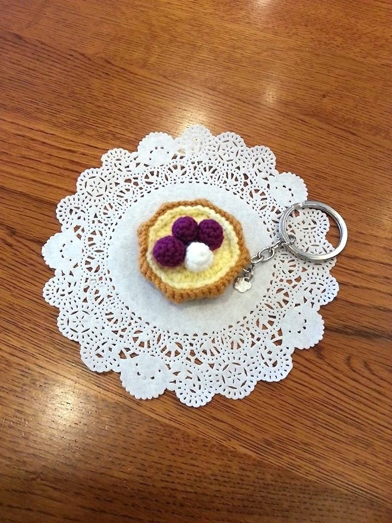 【Dessert】蓝莓奶油花型水果塔 - 钥匙链/钥匙包 - 其他材质 多色